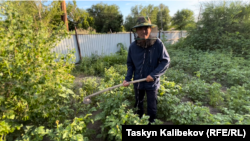 Болатхан Бақытхан Боран ауылына төрт жыл бұрын көшіп келгенін айтты. Масаға таланған ауыл. Күршім ауданы, Шығыс Қазақстан облысы. 21 шілде 2023 жыл.