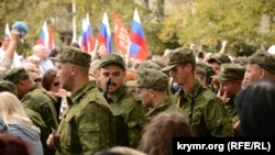  Митинг, посвященный проводам российским военнослужащих 47-й мотострелковой дивизии на войну в Украине, Севастополь, 27 сентября 2022 года