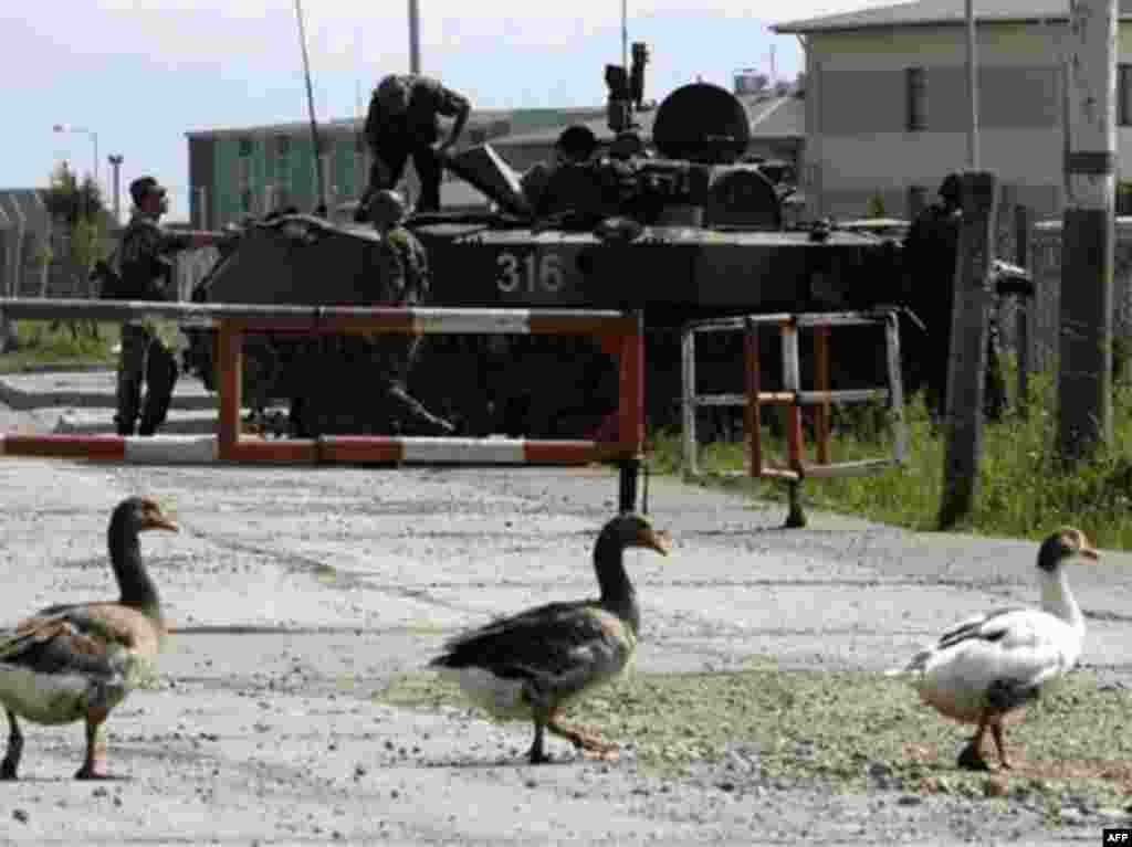 Военная база в Сенаки оккупированная войсками РФ, 18 августа 2008