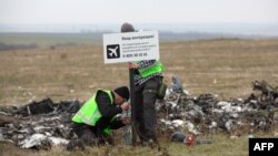 Голландские сдедователи на месте катастрофы "Боинга" в Донецкой области, 11 ноября 2014 года