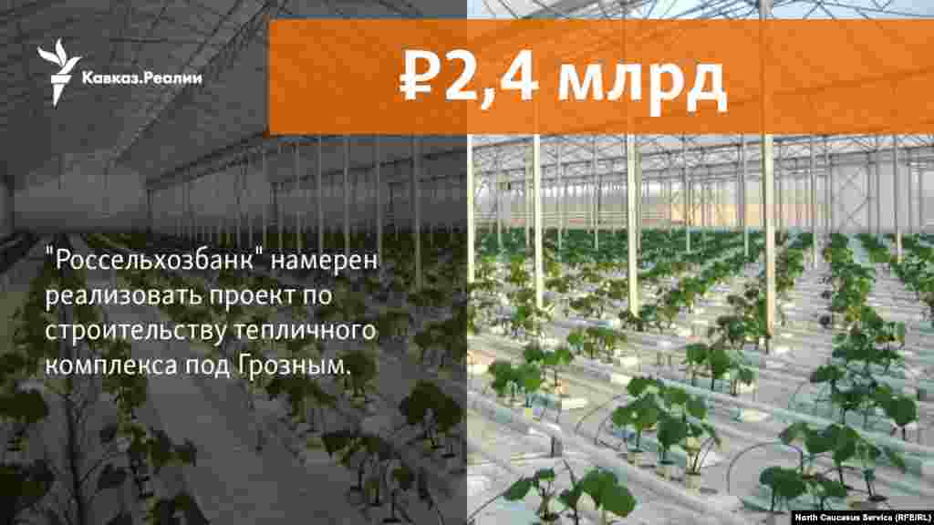 08.02.2018 // Правительство Чечнии АО &quot;Россельхозбанк&quot; намерены реализовать проект по строительству тепличного комплекса в станице Петропавловской Грозненского района на 2,4 млрд рублей.&nbsp;