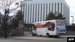 U.S. -- A moving truck enters the Russian Embassy in Washington, December 31, 2016