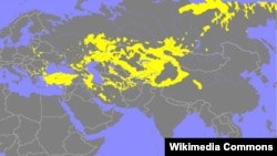 Карта распространения тюркских языков