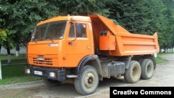 Russia -- KAMAZ truck in Russia, undated