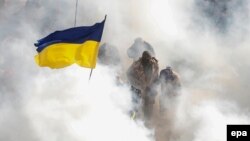 Во время столкновений у здания Верховной Рады Украины 14 октября