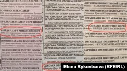 Дарты Вейдеры на разные лады в трех одесских избирательных бюллетенях 