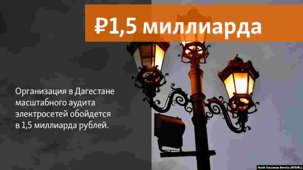 24.04.2018 //&nbsp;Организация в Дагестане масштабного аудита электросетей обойдется в 1,5 миллиарда рублей.