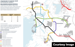 Перспективная схема развития казанского метро. Вариант 1.