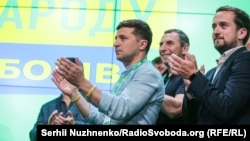 Президент Украины Владимир Зеленский в штабе партии «Слуга народа», Киев, 21 июля 2019 года