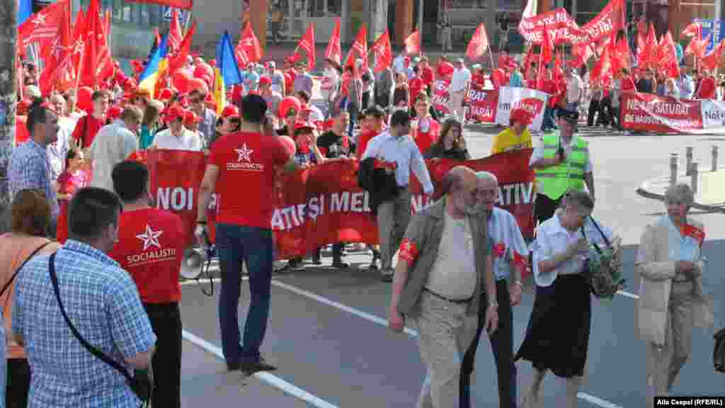 Moldova, Kişinau. Sosialist partiyasının 1 May mitinqi.&nbsp;